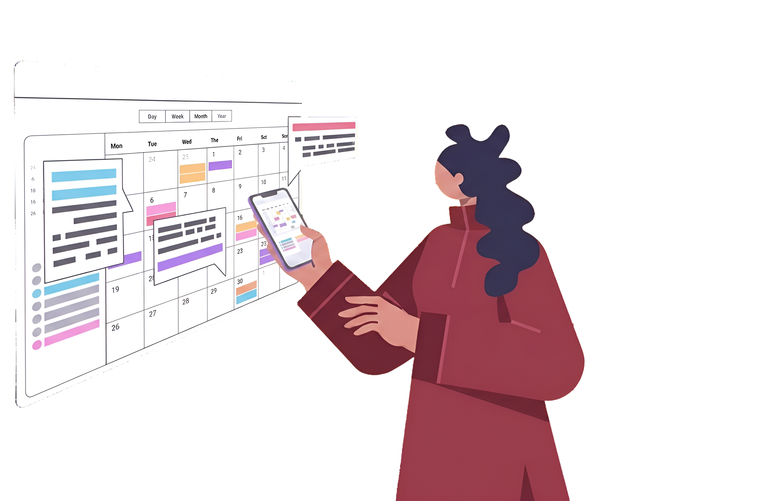 Person planning on a calendar